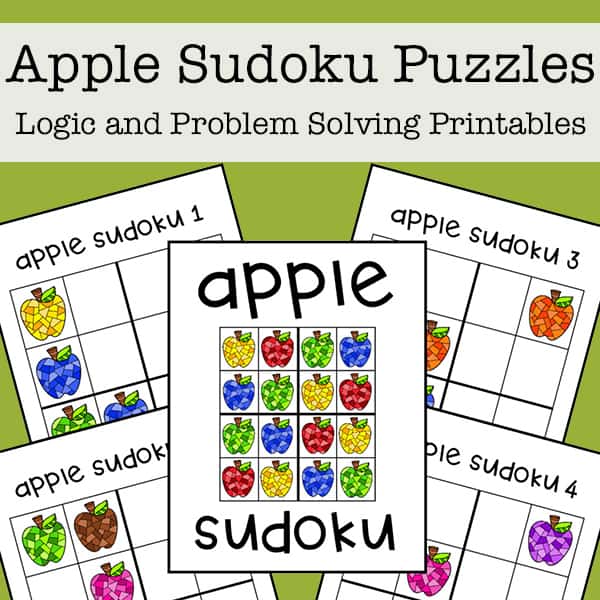Sudoku for kids free apple sudoku printable puzzle set