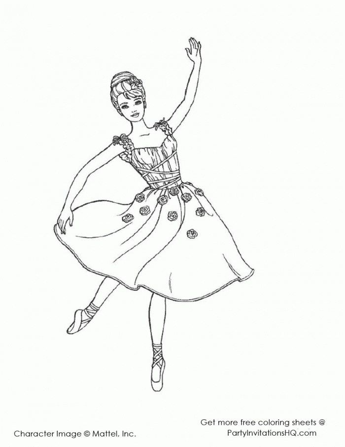 Fairy ballerina coloring page worksheets