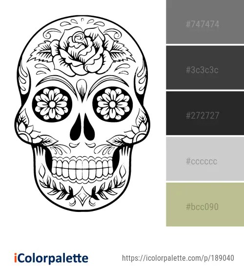 Skull color palette ideas in