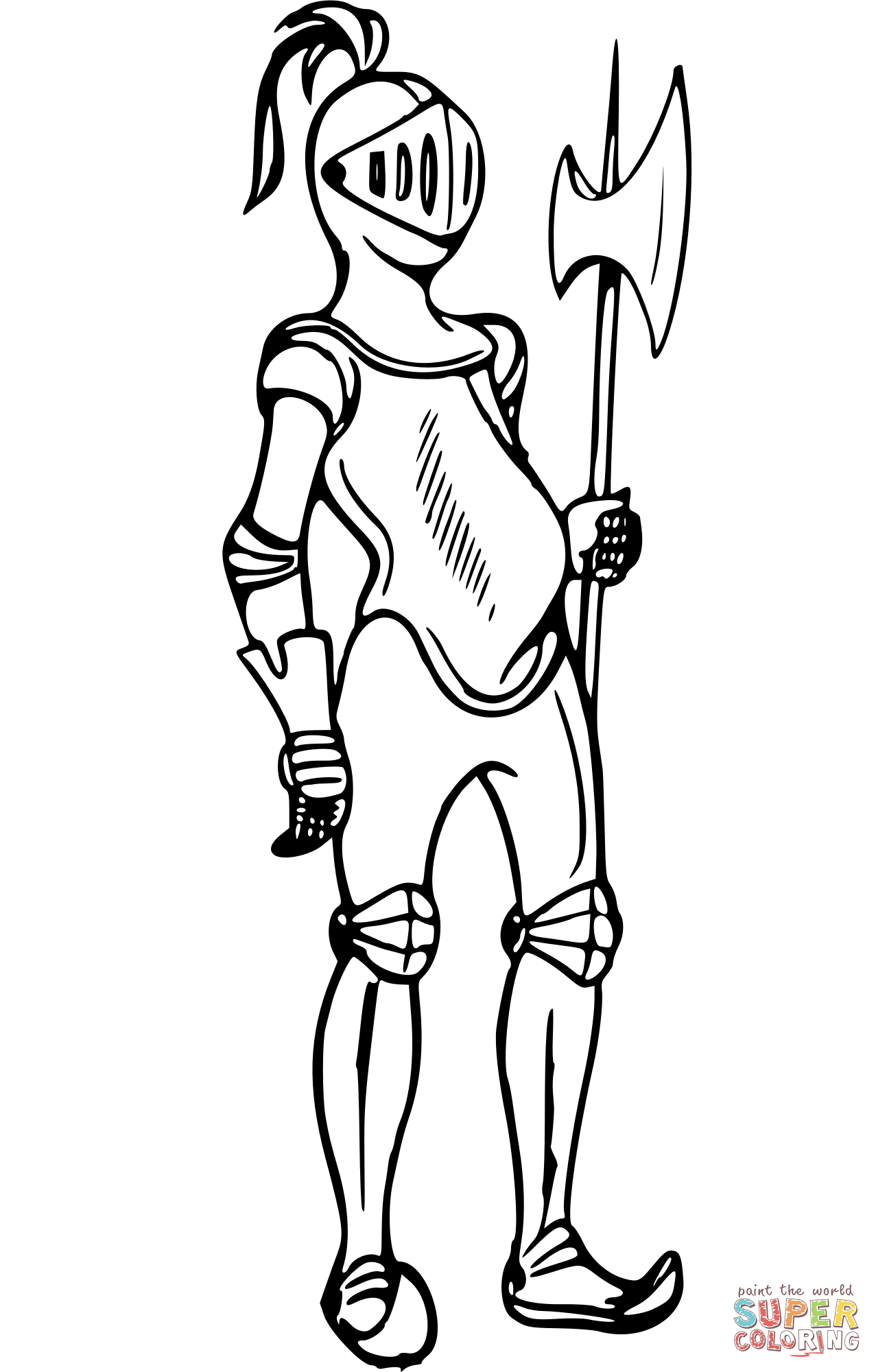 Vintage suit of armour coloring page free printable coloring pages