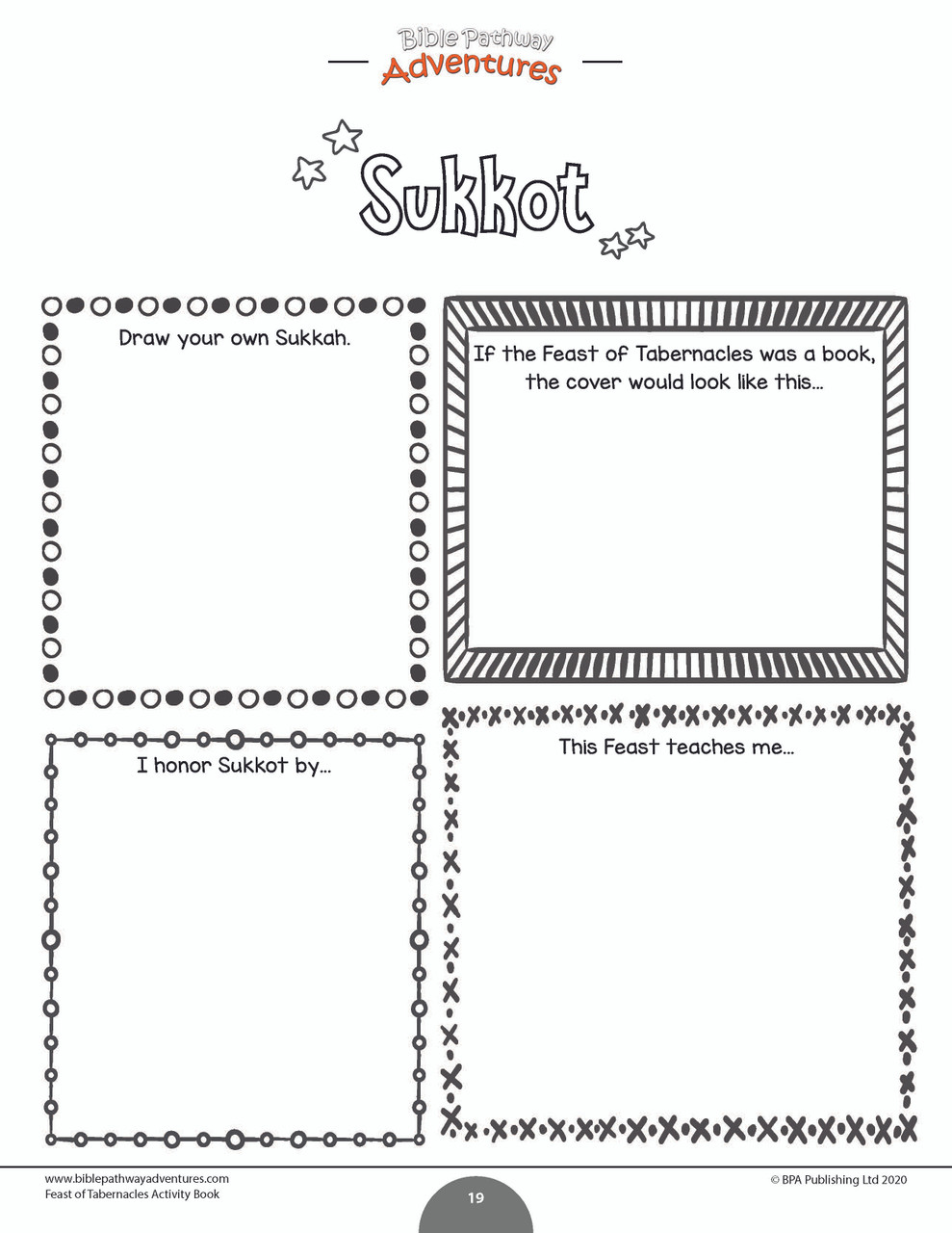 Feast of tabernacles activity book sukkot