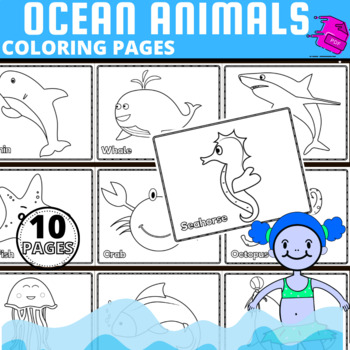 Ocean animals coloring pages activity book for toddlersummer activities made by teachers