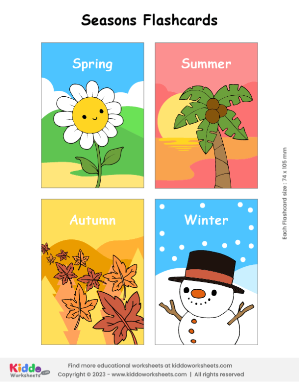 Free printable seasons flashcards