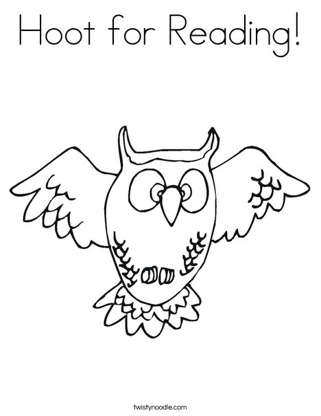Hoot for reading coloring page