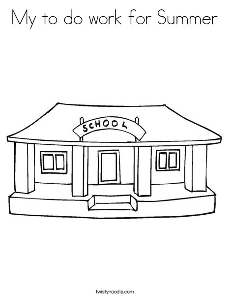 My to do work for summer coloring page