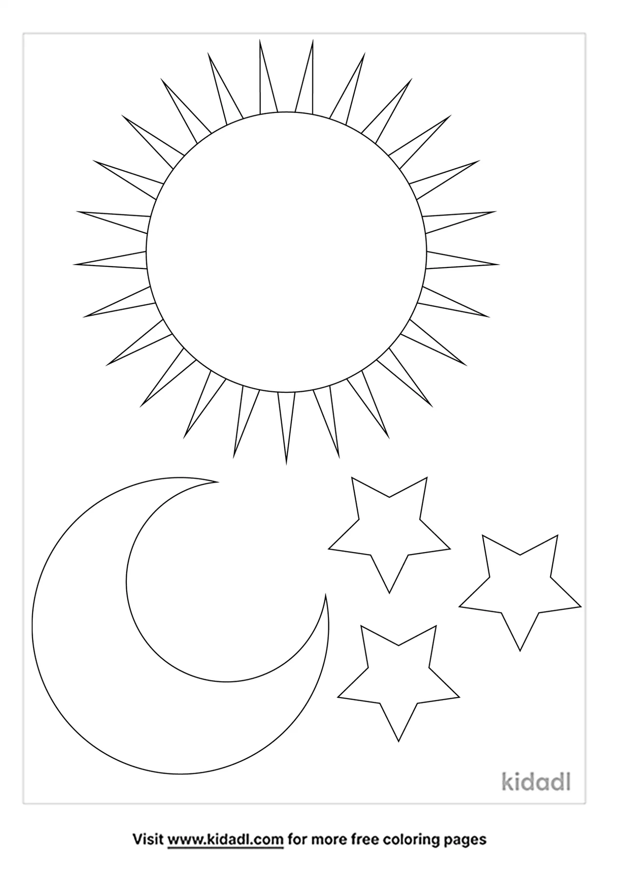 Free sun moon and stars coloring page coloring page printables