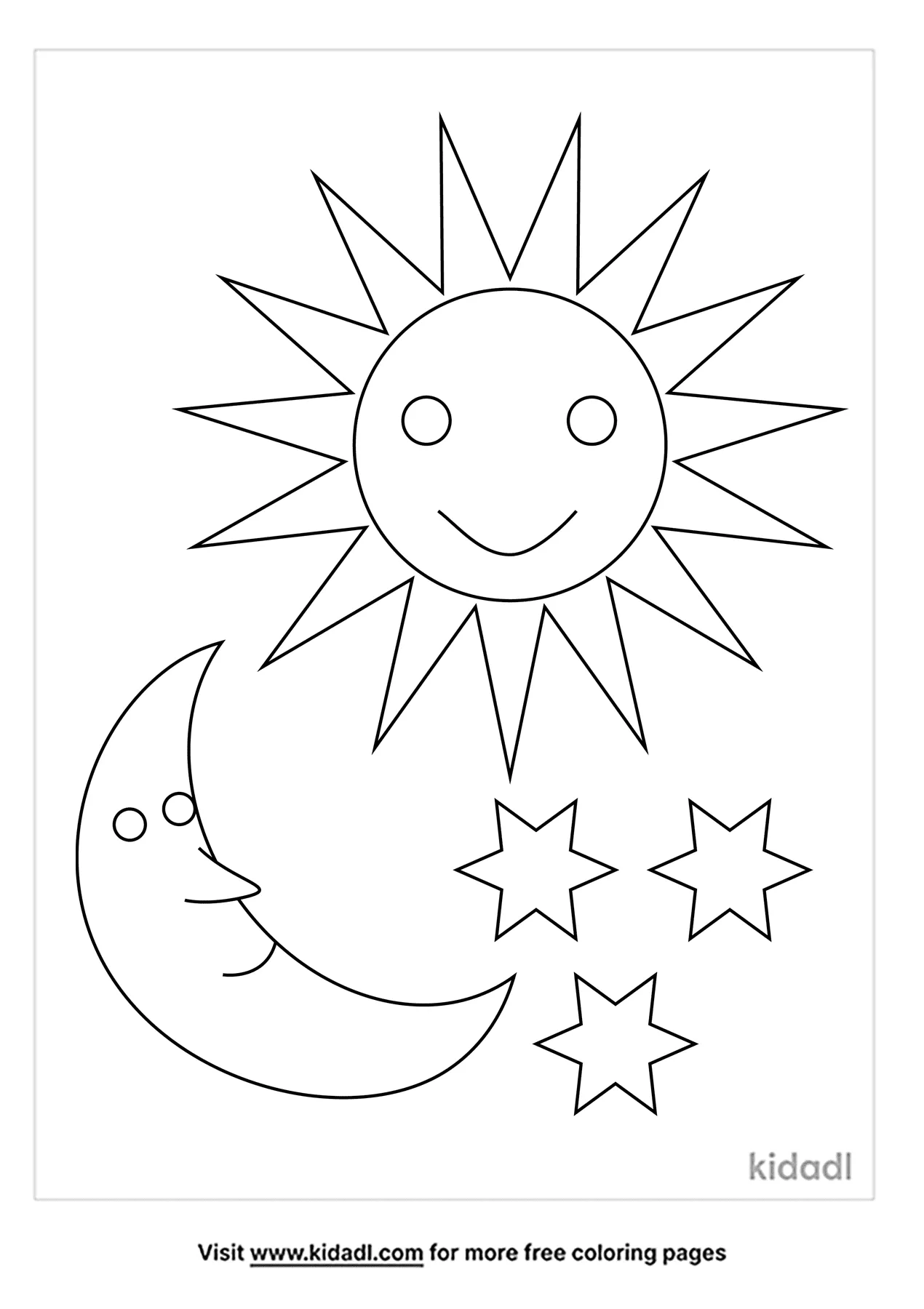 Free sun moon and stars coloring page coloring page printables