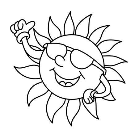 Sun coloring page stock vector illustration and royalty free sun coloring page clipart