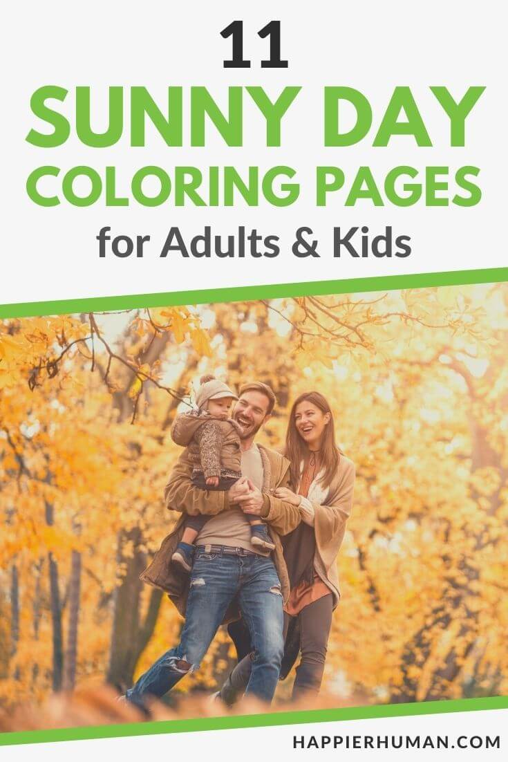 Sunny day coloring pages for adults kids