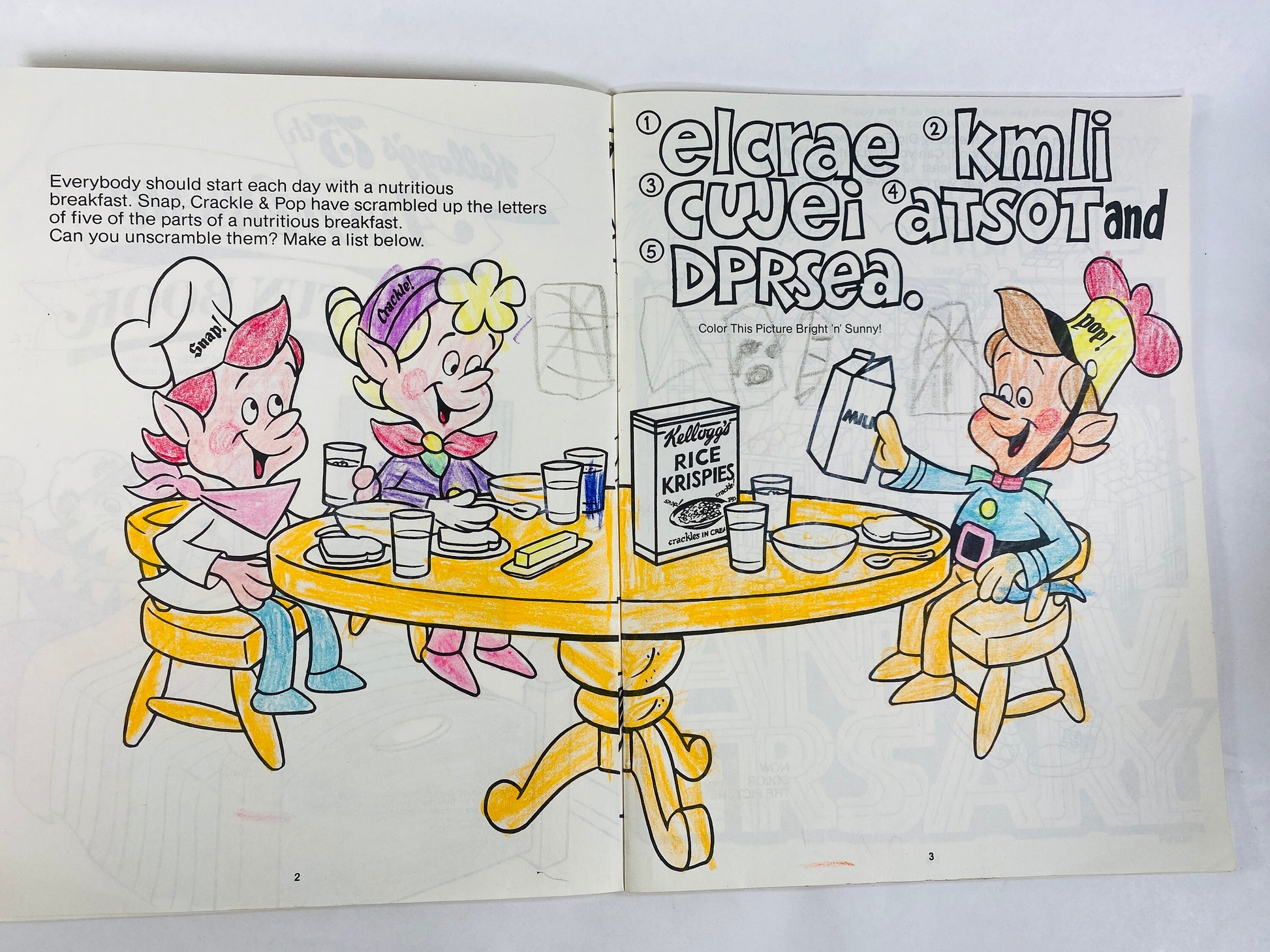 Kelloggs th anniversary fun coloring book vintage activity boo â vintage bookworms