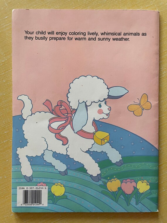 Vintage springtime pals coloring book by golden easter animals coloring book bunnies squirrels raccoon spring coloring book