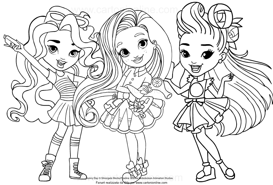 Drawing of sunny day coloring page