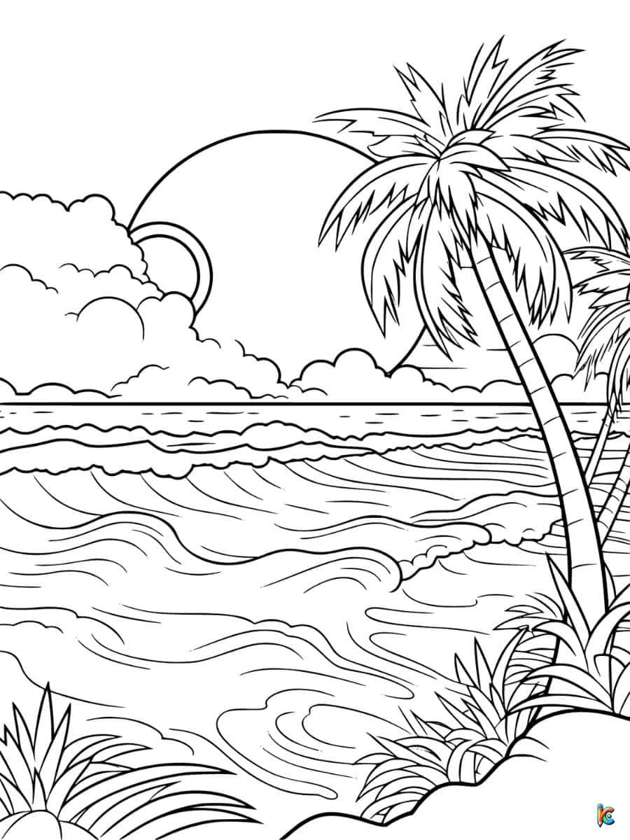 Sunset coloring pages â