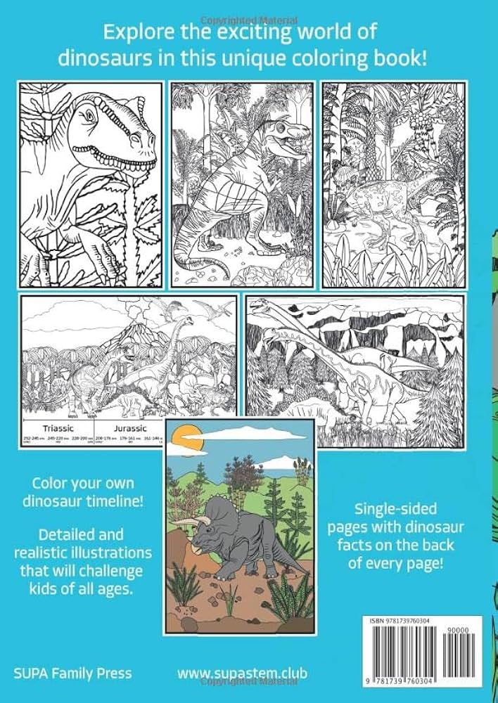 Dinosaur coloring book for kids unique dinosaur coloring book for boys and girls aged
