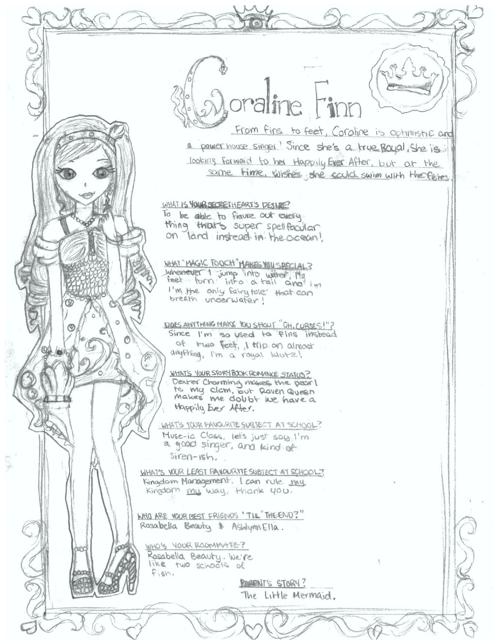 Ever after high oc coraline finn by emeraldcherrykiss on