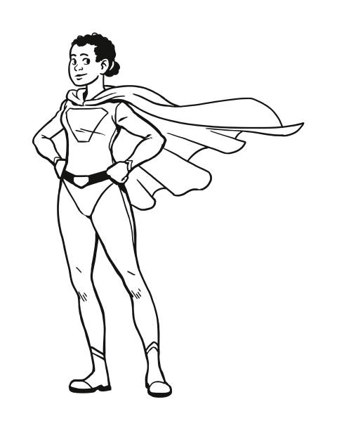 Superhero cape line drawing stock illustrations royalty