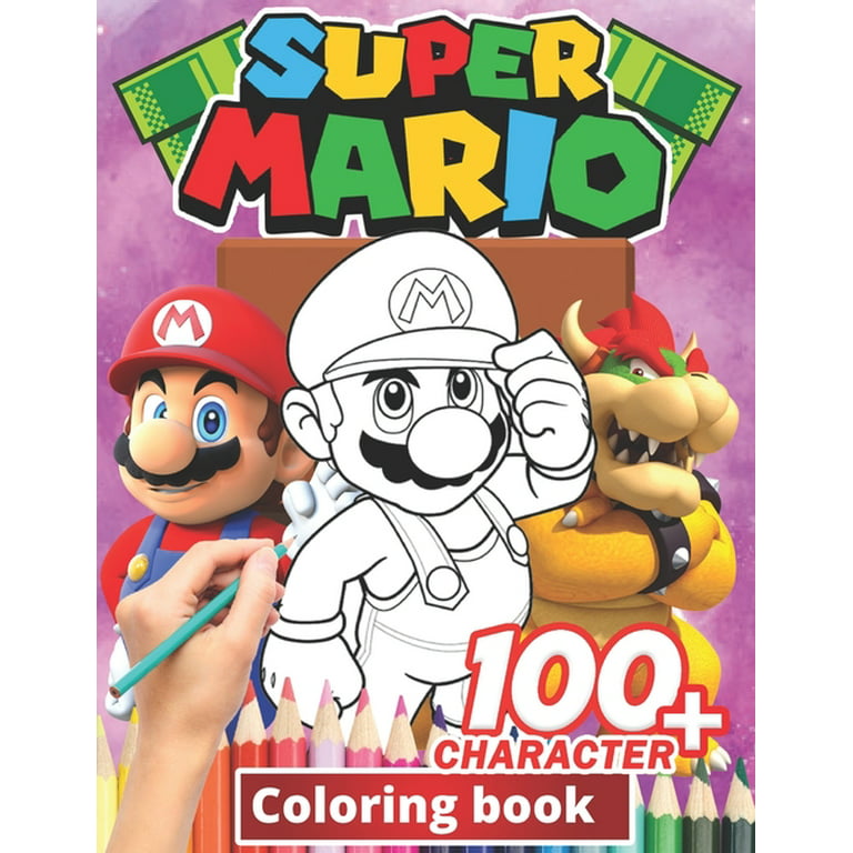 Super mario coloring book illustrations wonderful jumbo super mario coloring book for kids ages