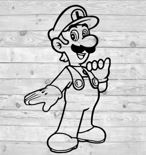 Luigi svg instant download svg png dxf cricut cameo silhouette vinyl design heat press file super mario