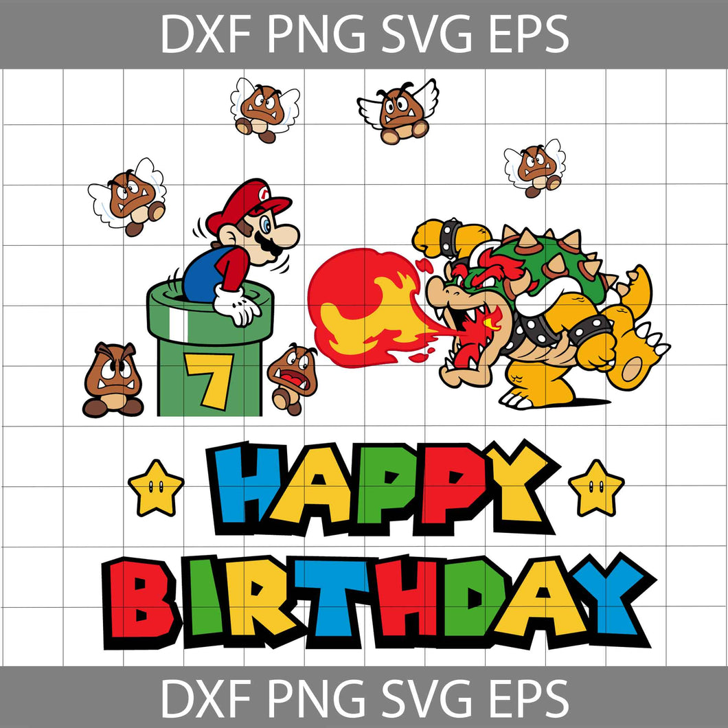 Th birthday super mario svg happy birthday super mario svg birthday svg cricut file clipart svg png eps dxf