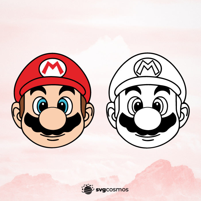 Super mario head svg cricut â