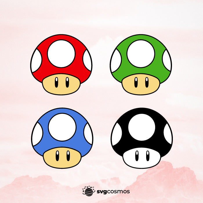 Super mario mushroom svg cricut â