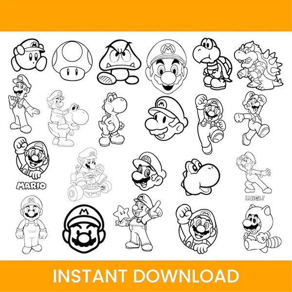 Super mario svg super mario mario svg super mario outline
