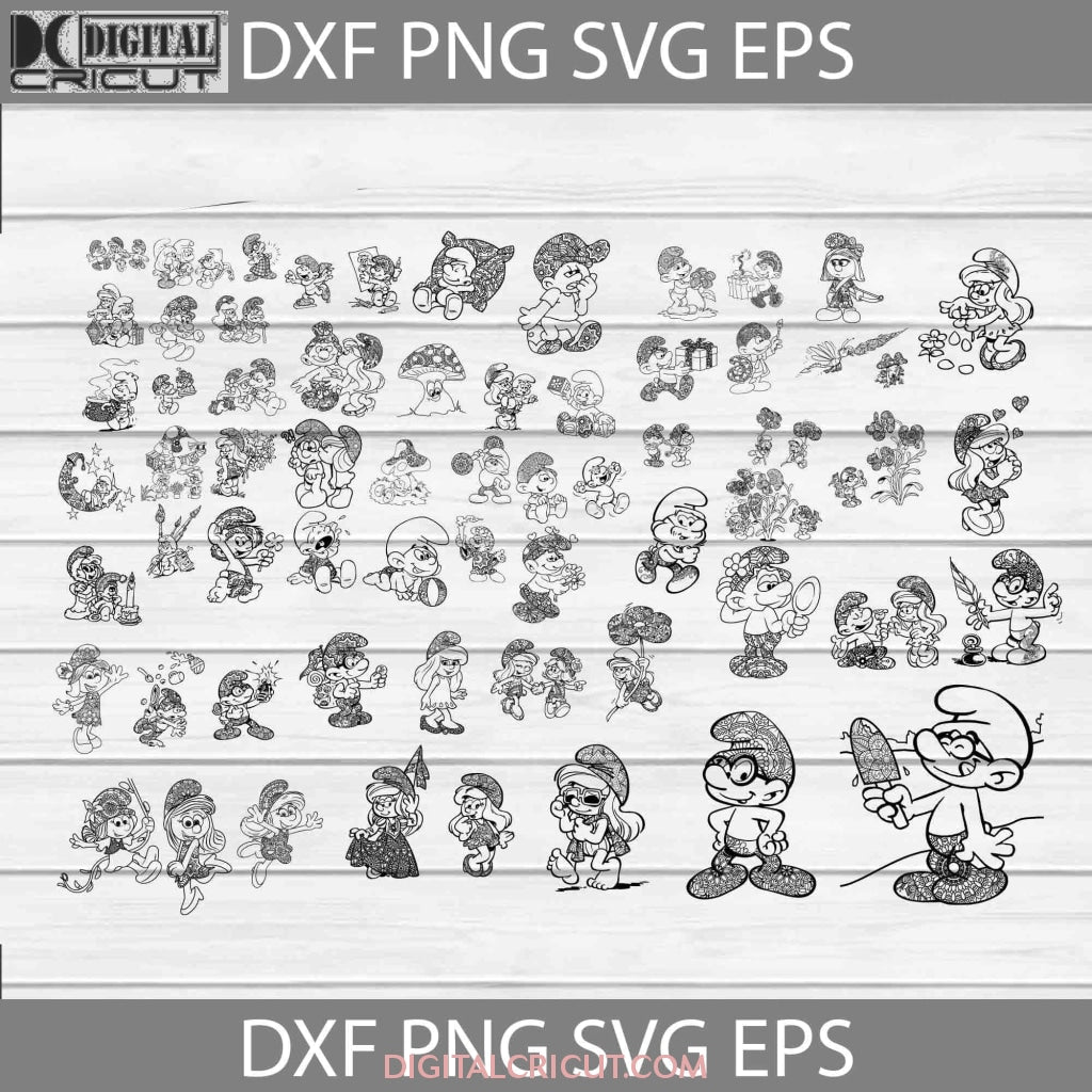 Smurf mandala svg cartoon svg bundle cricut file clipart svg png â