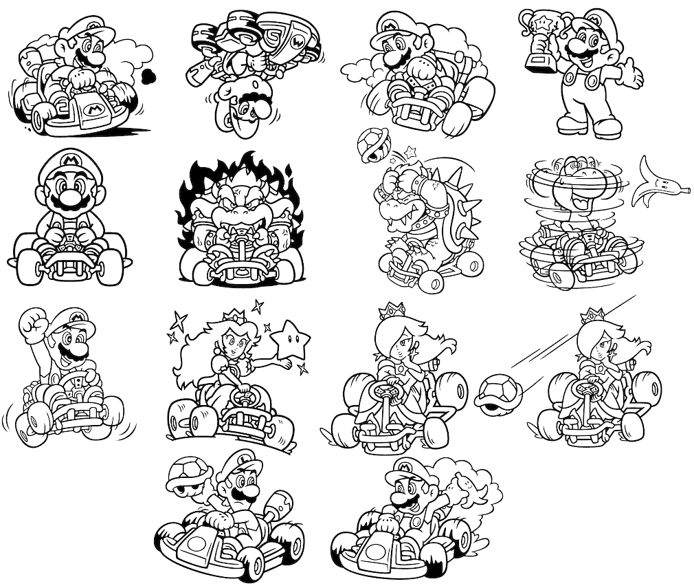 Super mario bros kart svg bundle mario bros for cricut mar