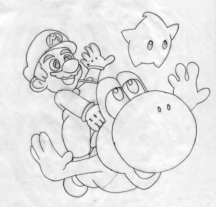 Super mario galaxy sketch by thecaptainwtf on
