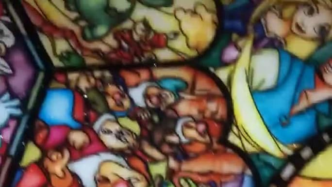 Disney stained art jigsaw puzzlep all stars stained glass ds
