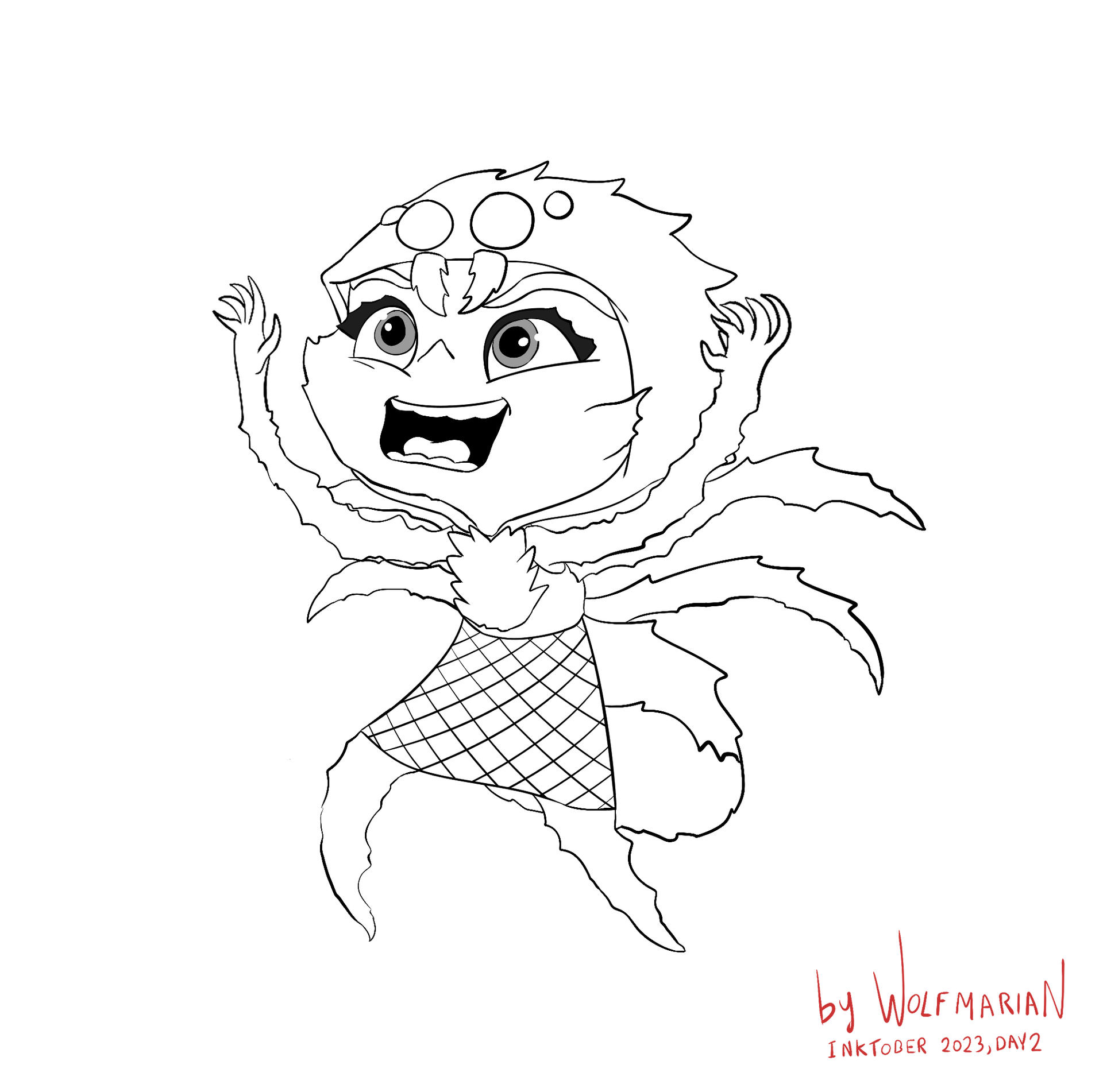 Inktober day spiders elemental pixar by wolfmarian on