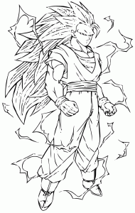 Transformation from songoku to son goku super saiyajin