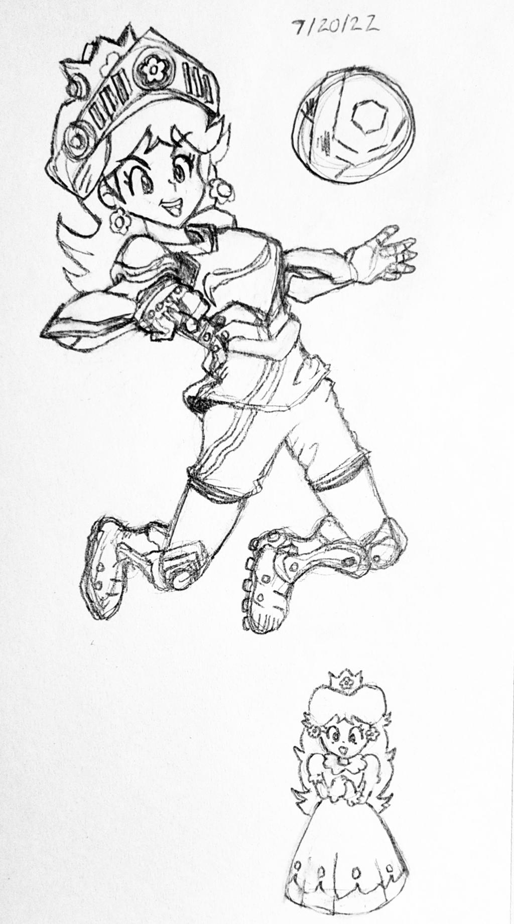 Sketch practice of daisy in mario strikers by shilohx on