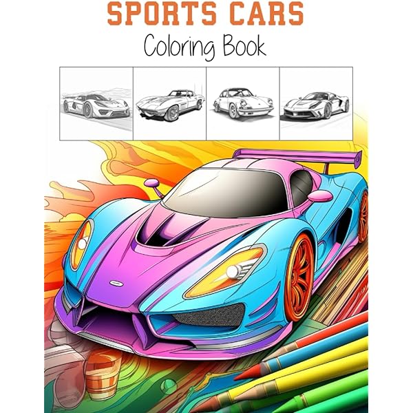 Sports cars coloring book a collection of cool supercars relaxing coloring pages for kids adults boys and car lovers chan matthew books