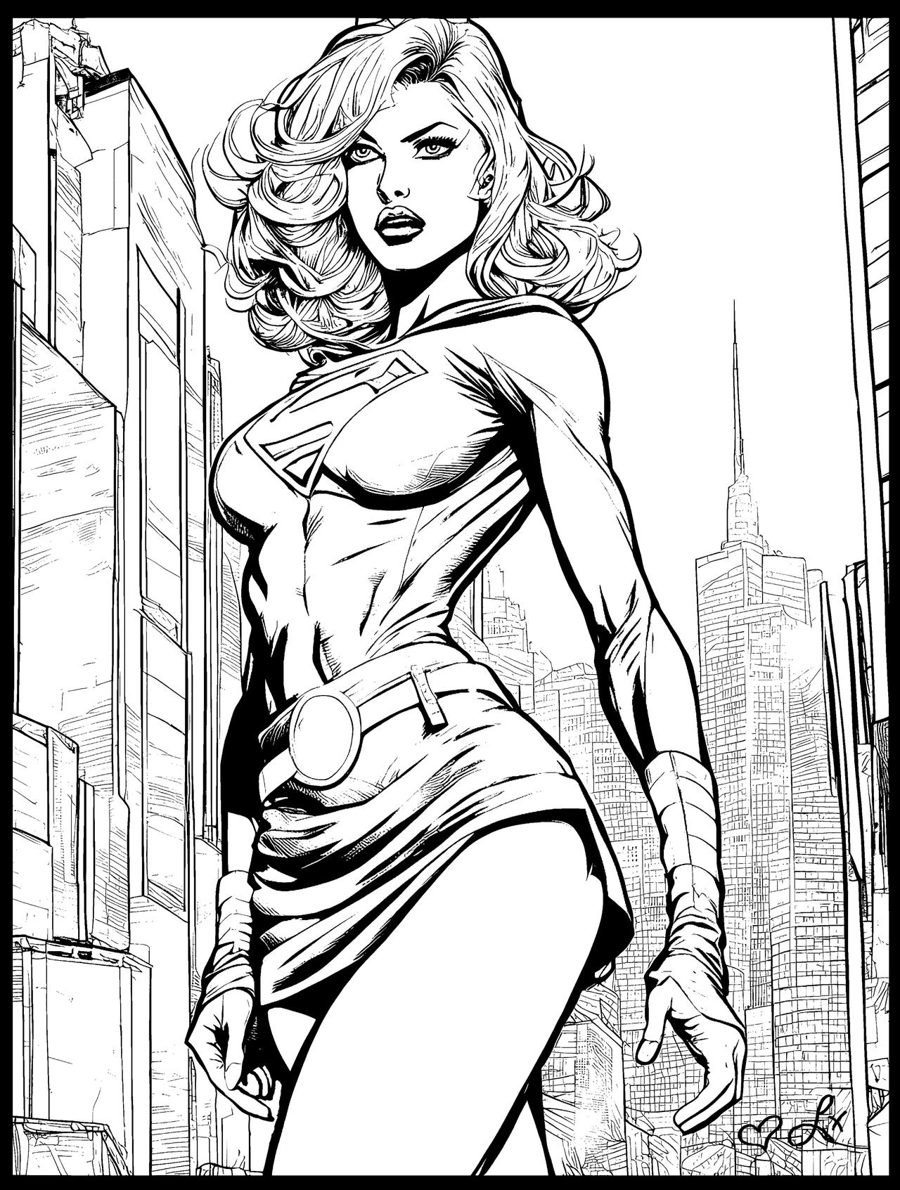 Supergirl coloring page by lxzandra on