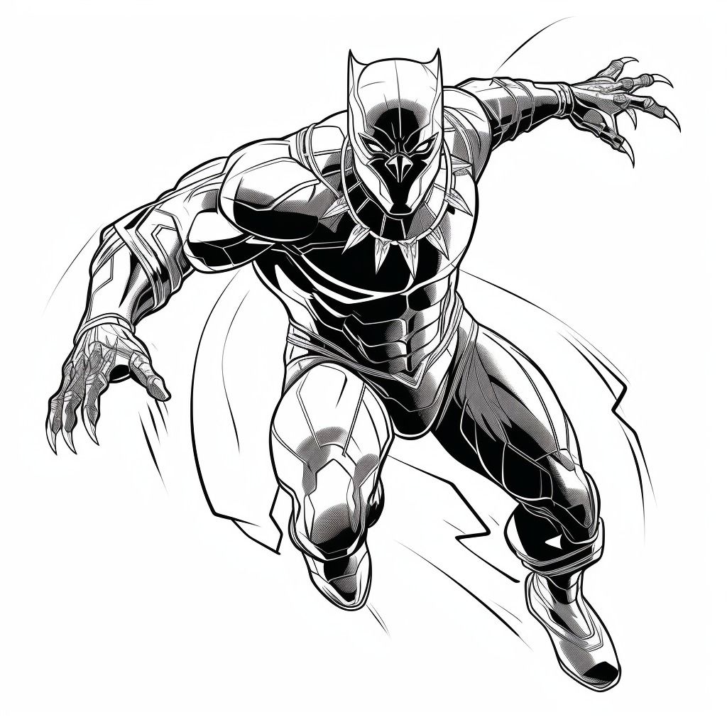 Marvel avenger black panther coloring image for kids hobbies toys books magazines childrens books on