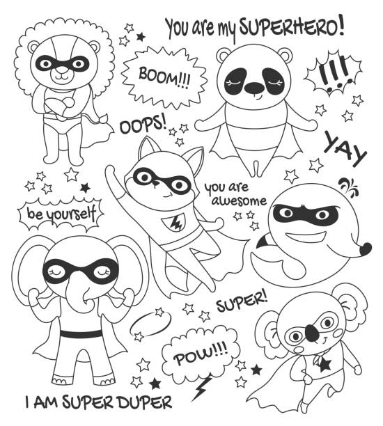 Super hero cape doodle stock photos pictures royalty