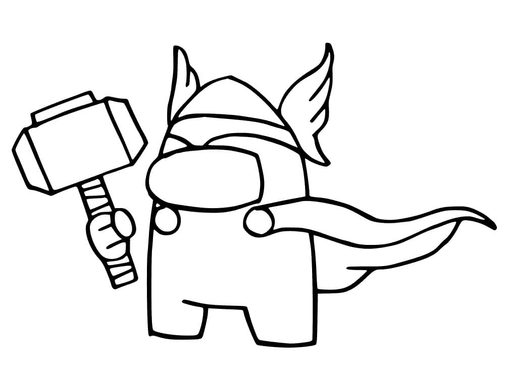 Thor among us coloring page