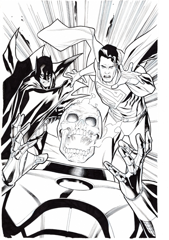 Batman superman cover in clayton henrys misc ic art gallery room