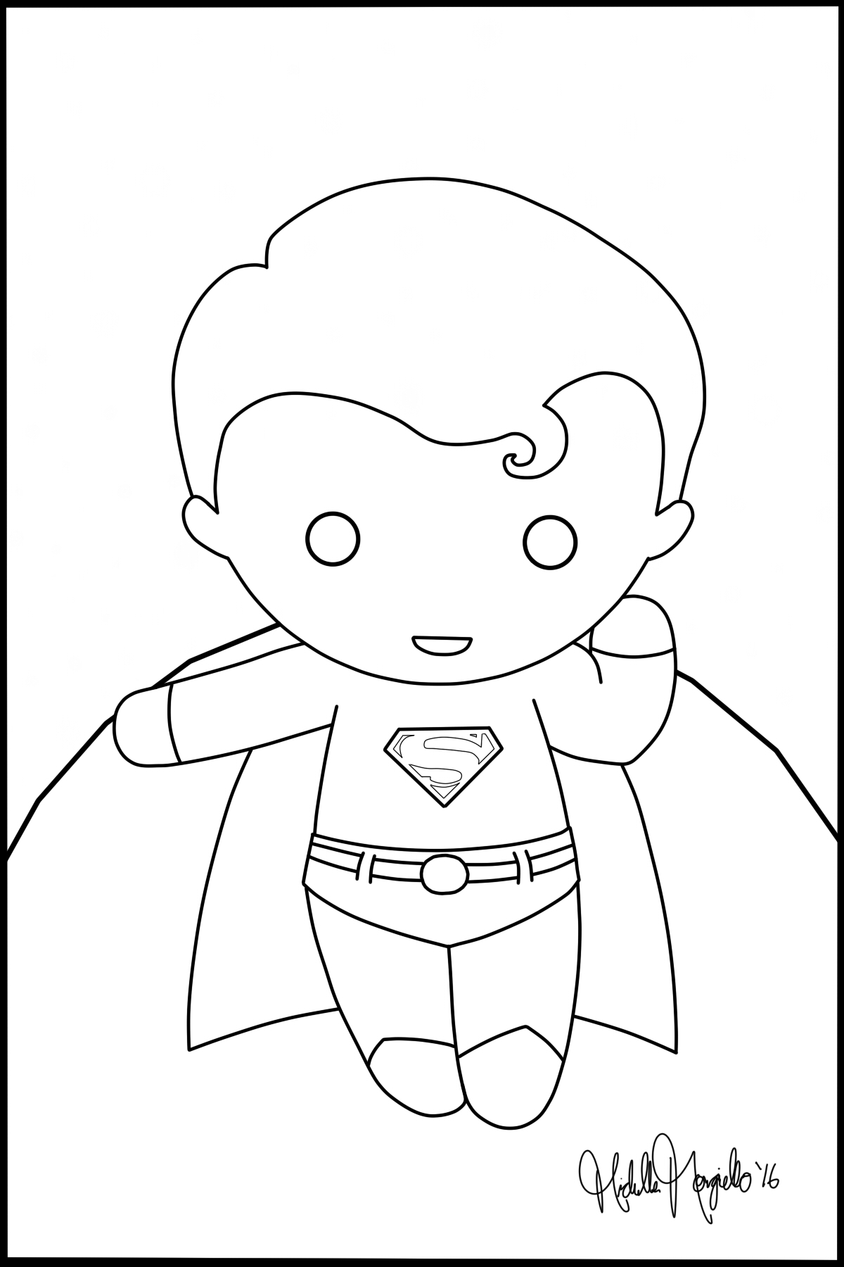 Chibi superman coloring page by kitty