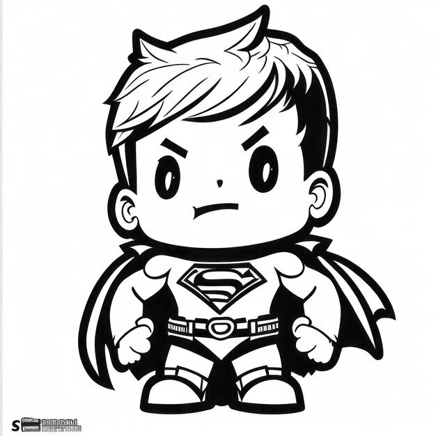 Premium ai image coloring page line art superman