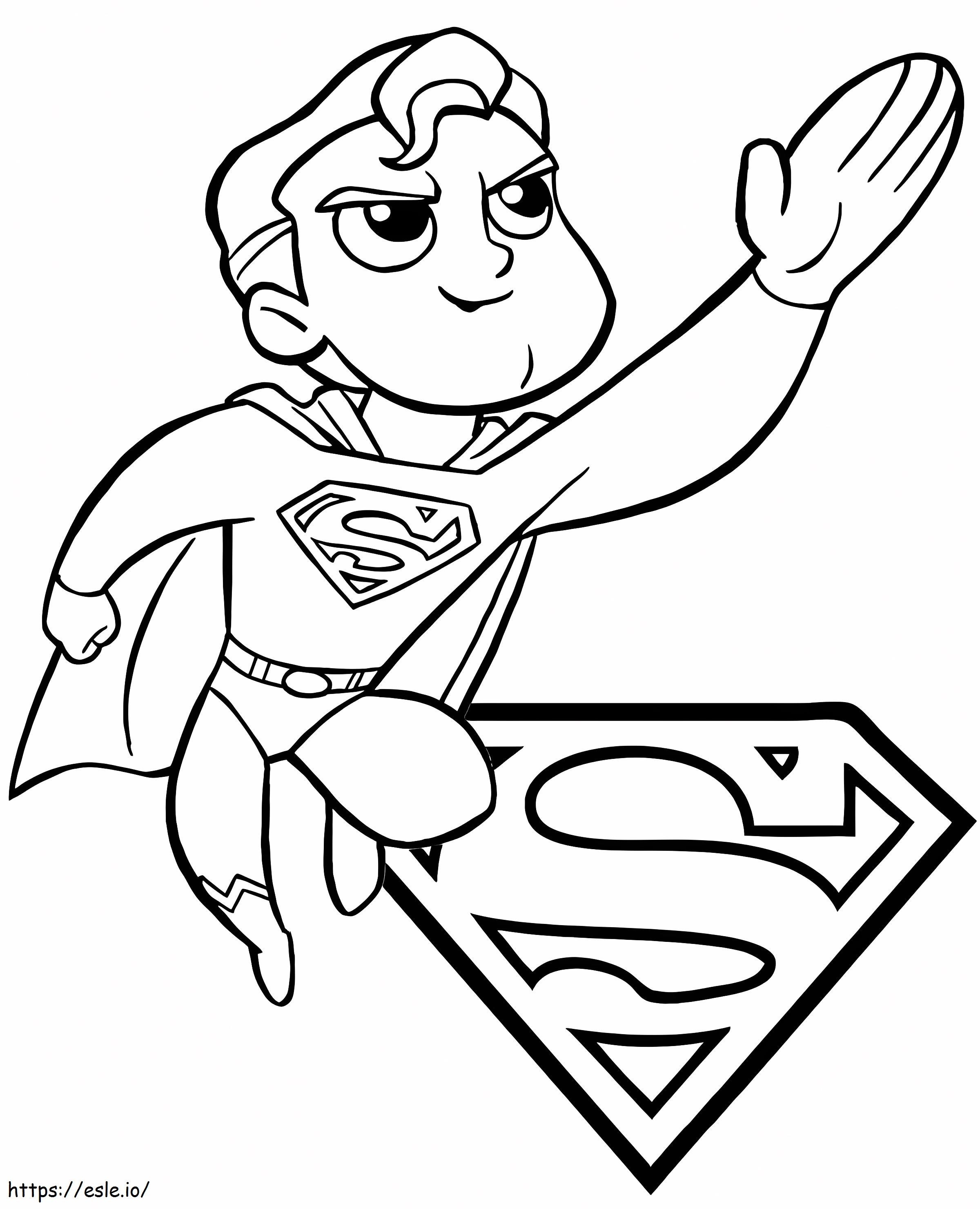 Chibi superman coloring page