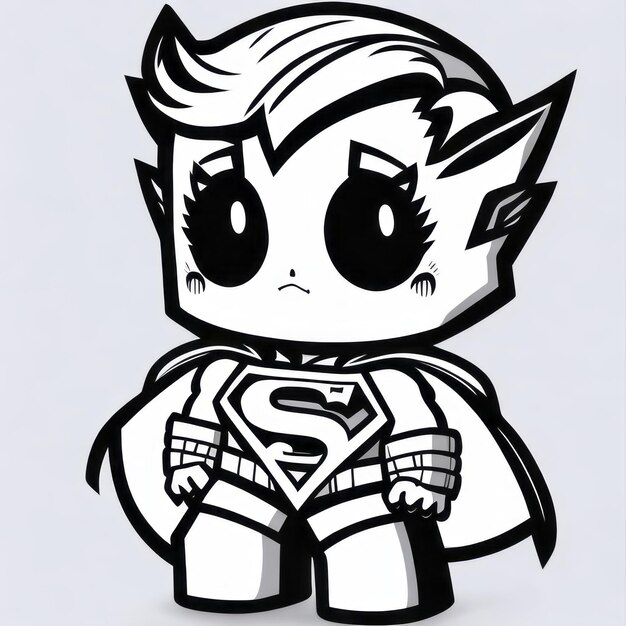 Premium ai image coloring page line art superman