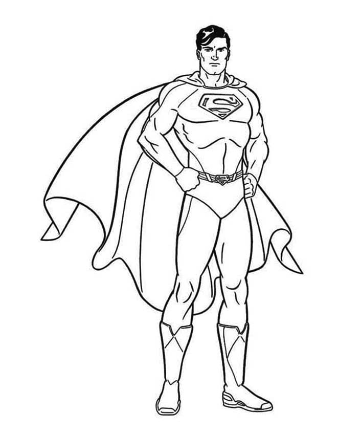 Cool chibi superman coloring page