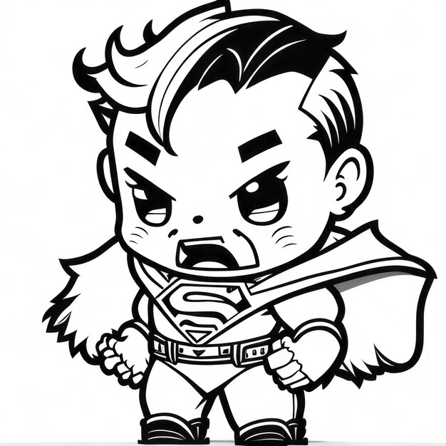 Premium ai image coloring page line art superman