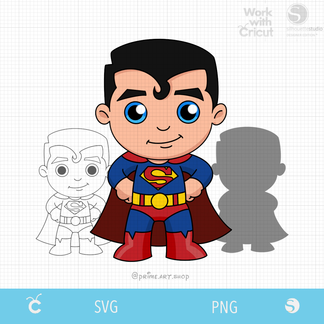 Baby superman svg chibi avenger svg little superman svg s