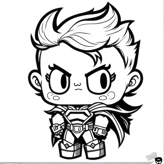 Premium ai image coloring page line art superman