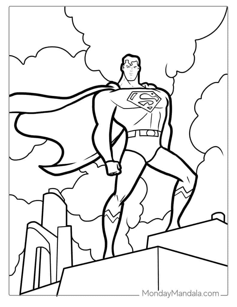 Superman coloring pages free pdf printables