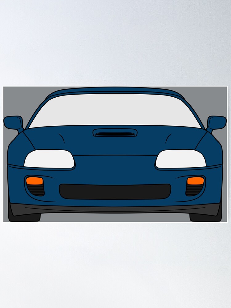 Toyota supra mk baltic blue color poster for sale by edimdesign