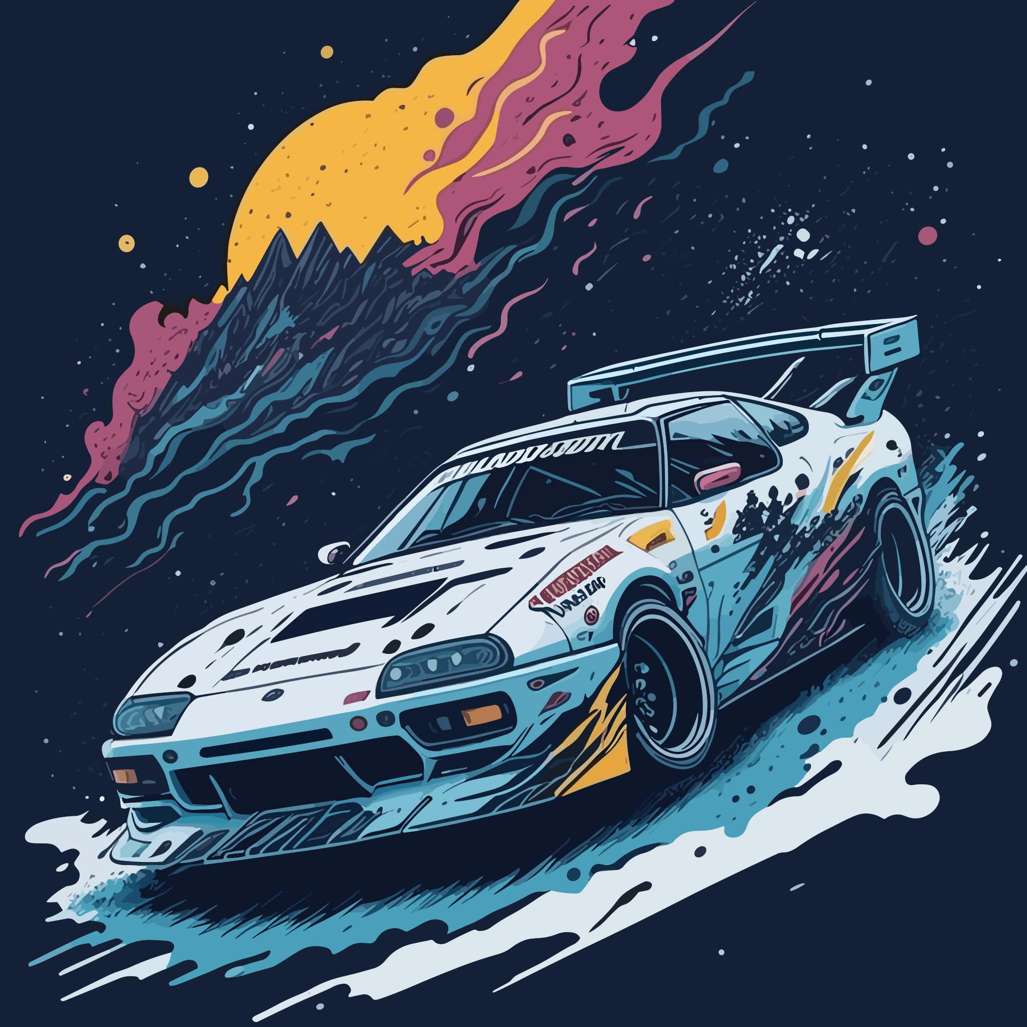 Abstruct vector illustration of toyota supra mk iv